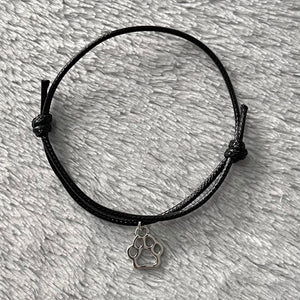 Black Paw Print Charm Bracelet