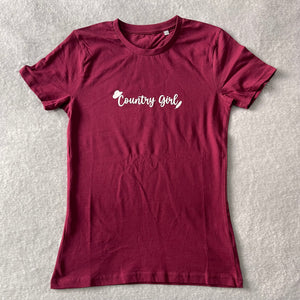 Burgundy Country Girl T Shirt