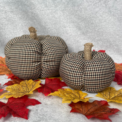 Brown Houndstooth Pumpkin