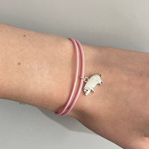 Pink Pig Charm Bracelet