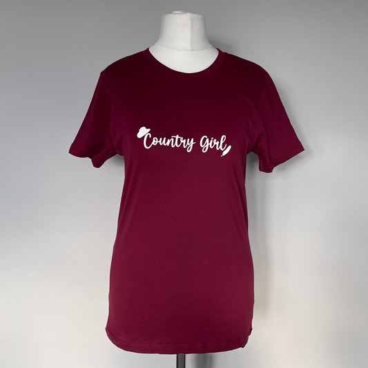 Burgundy Country Girl T Shirt