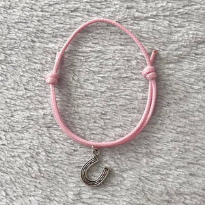 Pink Horse Shoe Charm Bracelet