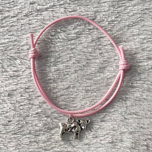 Pink Cow Charm Bracelet