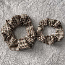 Load image into Gallery viewer, Brown Houndstooth Scrunchie