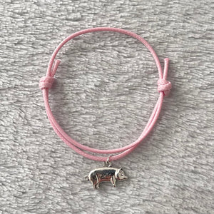 Pink Pig Charm Bracelet