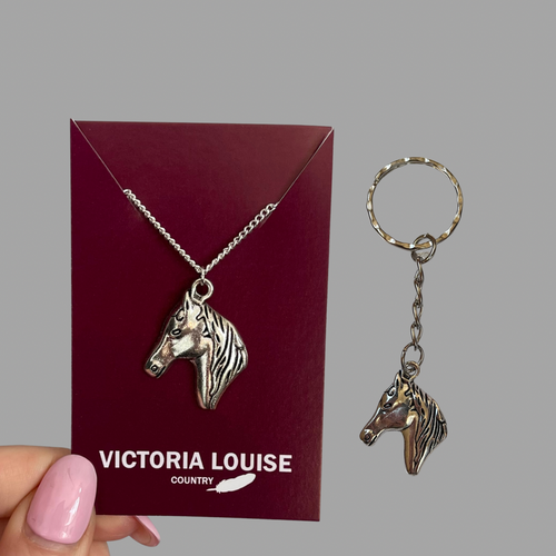 Horse Necklace and Keyring Set