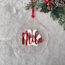 Load image into Gallery viewer, Personalised Pet Bauble Hanging Christmas Decoration