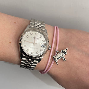 Pink Cow Charm Bracelet