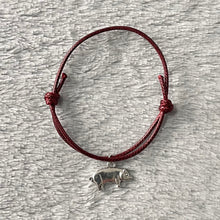 Load image into Gallery viewer, Burgundy Pig Charm Bracelet