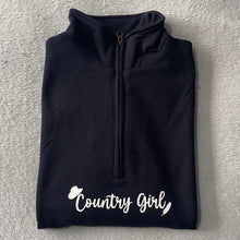 Load image into Gallery viewer, Navy Country Girl Quarter Zip Sweatshirt