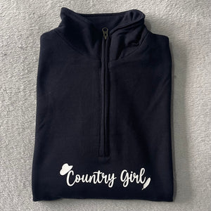 Navy Country Girl Quarter Zip Sweatshirt