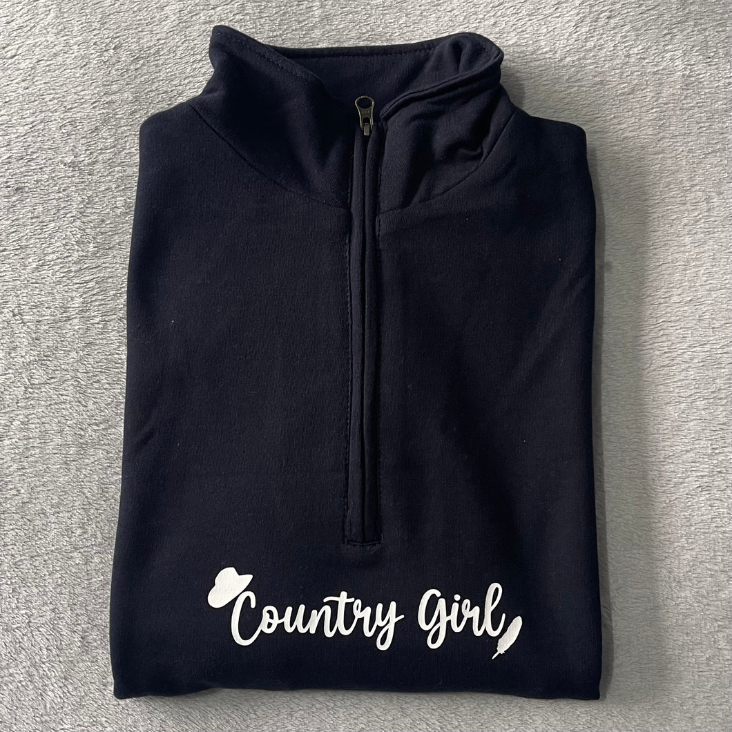 Navy Country Girl Quarter Zip Sweatshirt