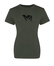 Load image into Gallery viewer, Khaki Cow T Shirt