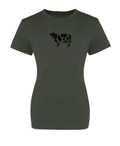 Khaki Cow T Shirt