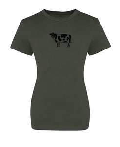 Khaki Cow T Shirt