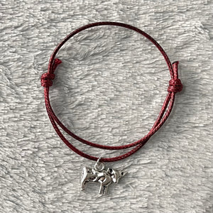 Burgundy Cow Charm Bracelet